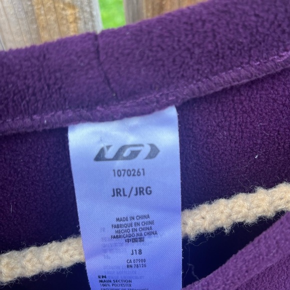 Louis Garneau fleece layer set girls size large purple pants and long sleeve - Picture 2 of 2